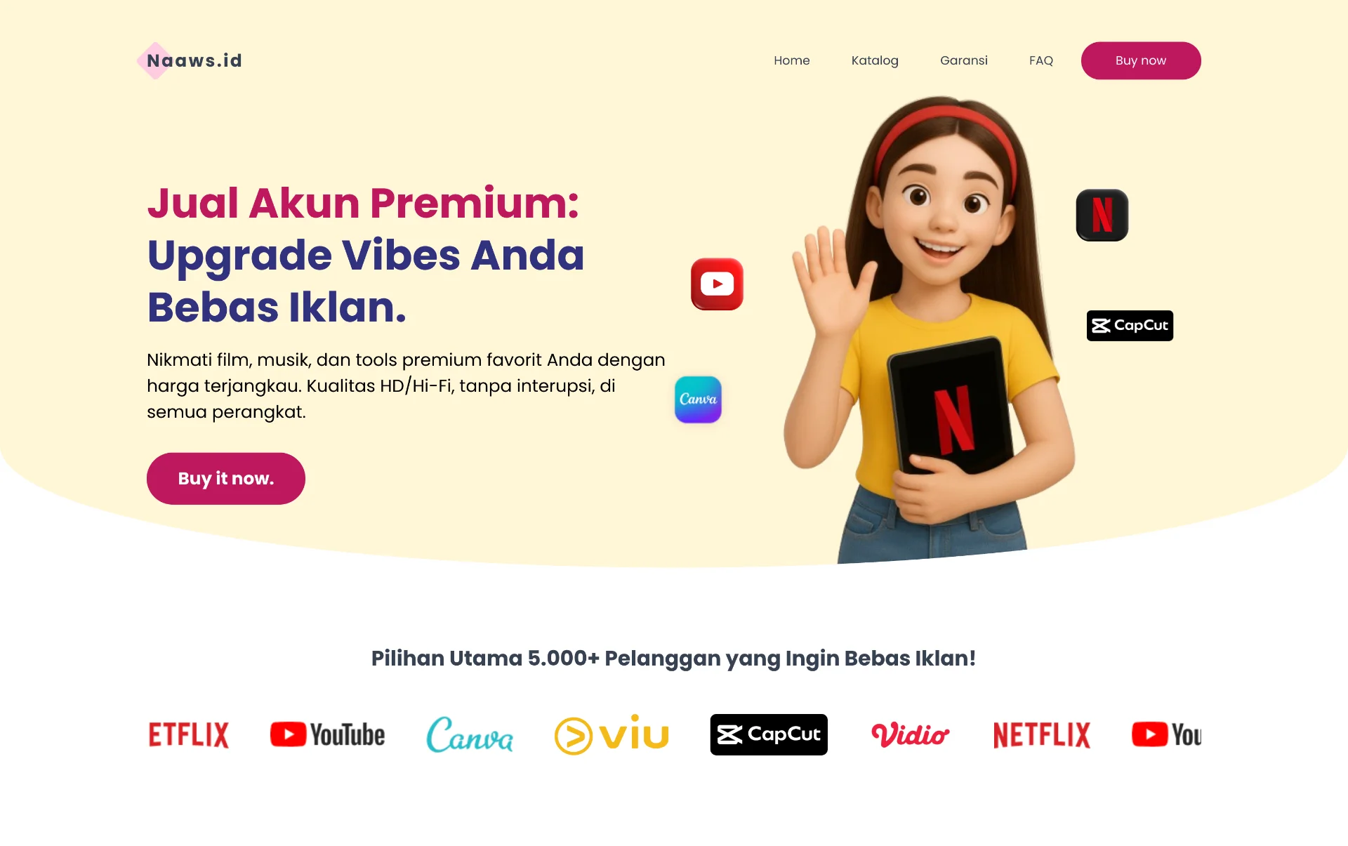 Naaws.id: High-Converting Landing Page untuk Digital Product